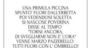 Filastrocca di Primavera (da stampare) – Marzo Filastrocca di Primavera (da stampare) – Marzo